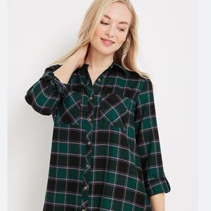 NWT | Maurice’s | Plaid button up with hood